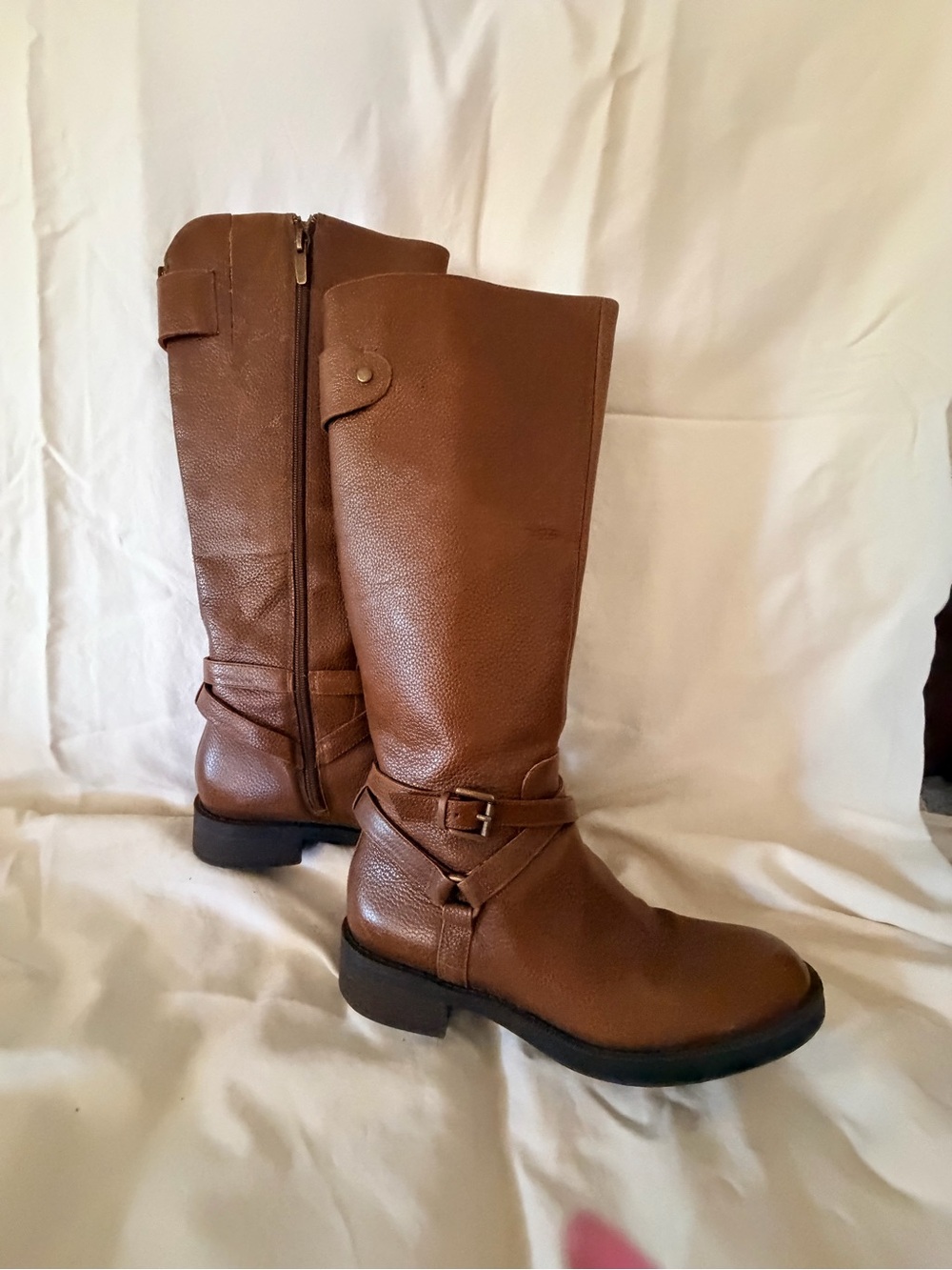 Enzo Angiolini Tall Brown Leather Riding Boots sz 7